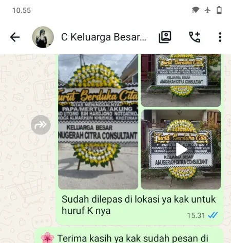 Pengiriman Papan Bunga Duka Wonotulus Purworejo